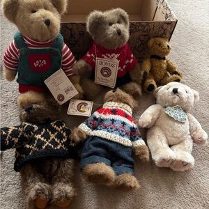 Boyds Bears Plush Toy Collection - Red, Green, Blue, Brown, White